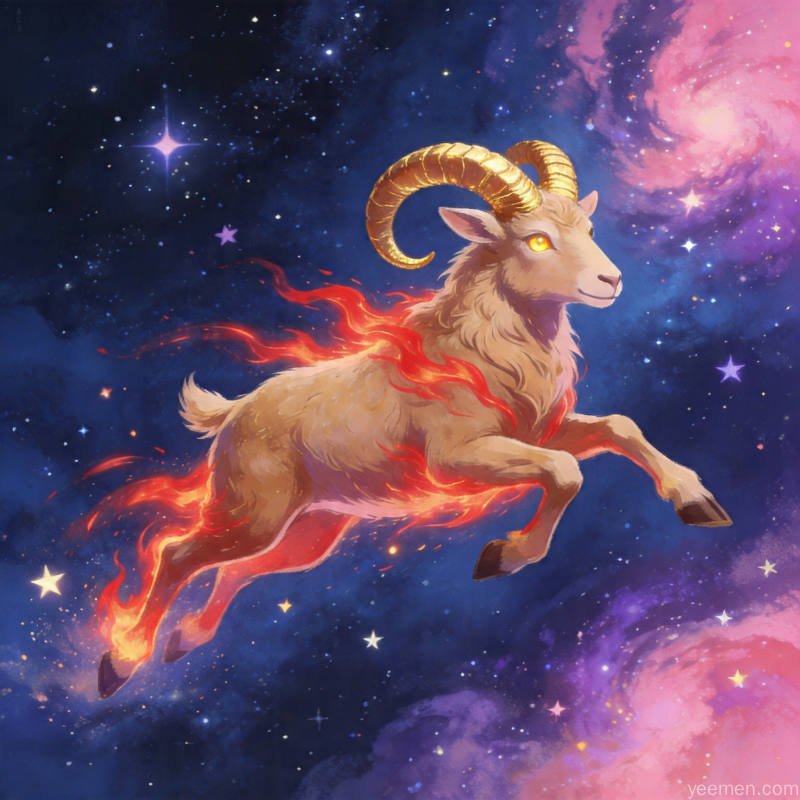 白羊星象解析示意图：热情奔放的赤红调星象的视觉效果展现