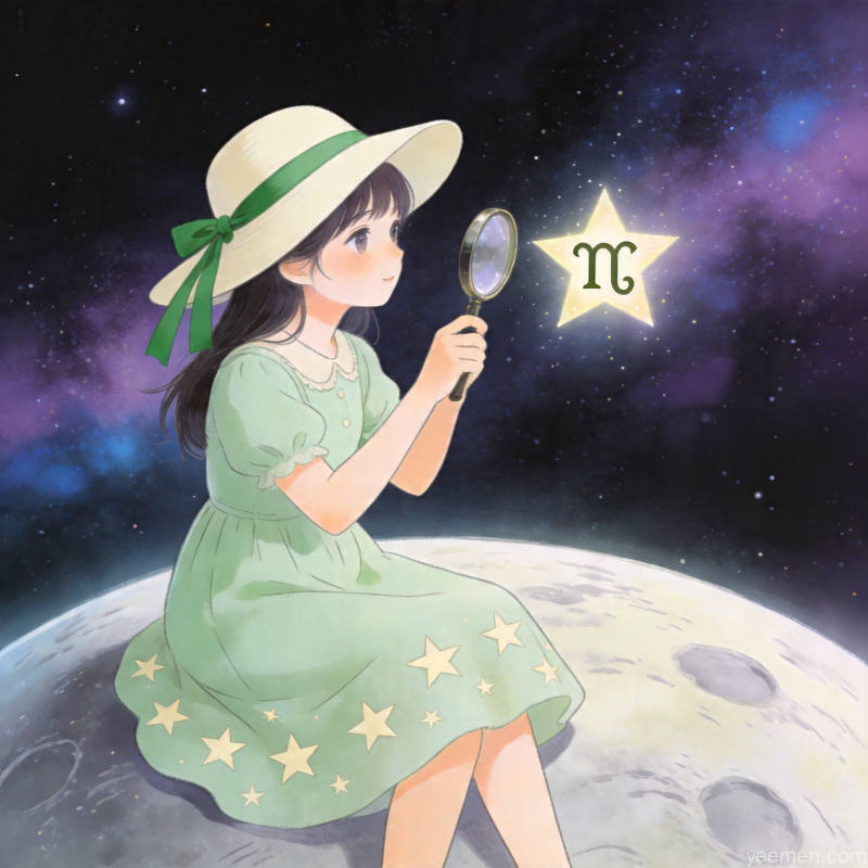 处女年处女座主题插图:土元素精致星空构图的艺术化呈现
