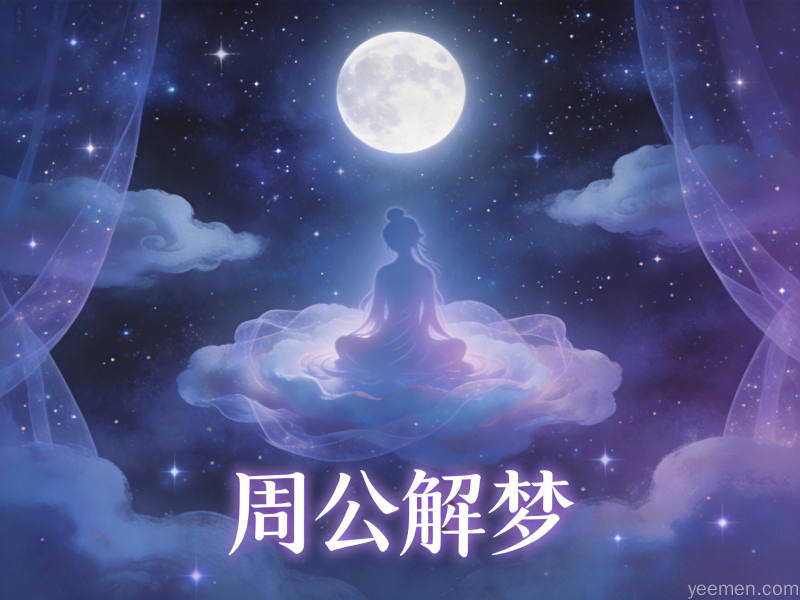 梦见飞翔或房屋倒塌等吉凶梦境解析示意图，融入星空和古典元素