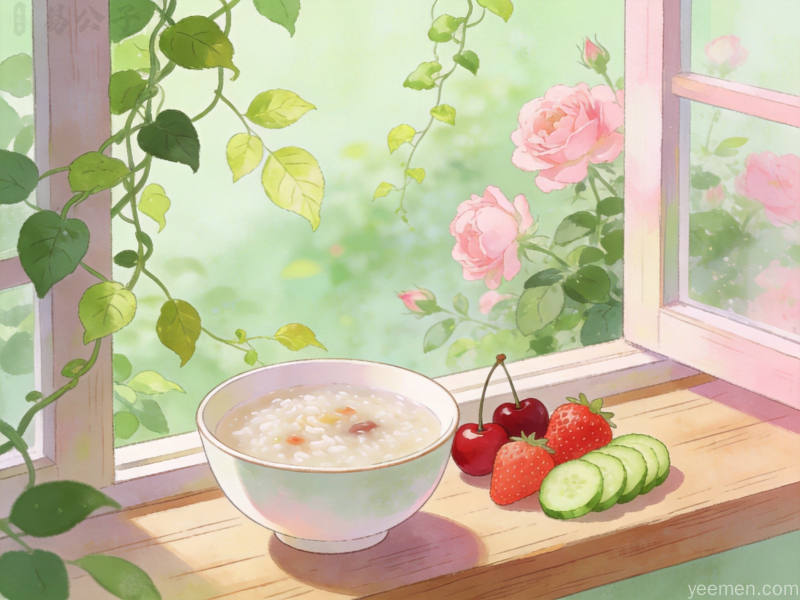 立夏养生清淡粥品初夏氛围