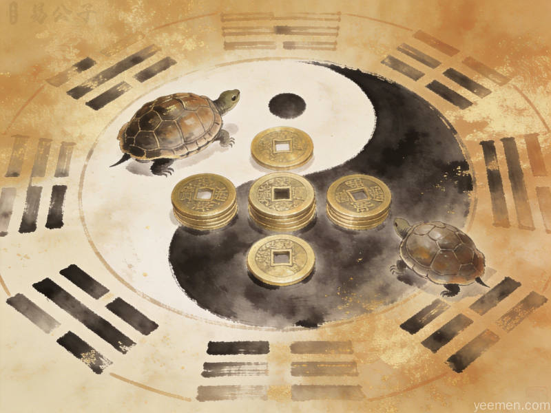 六爻占卜铜钱龟壳太极八卦