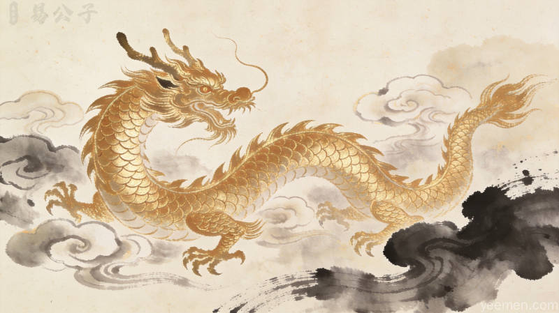 金色龙鳞纹理图案，象征属龙人5月财运的稳定增长和财富积累