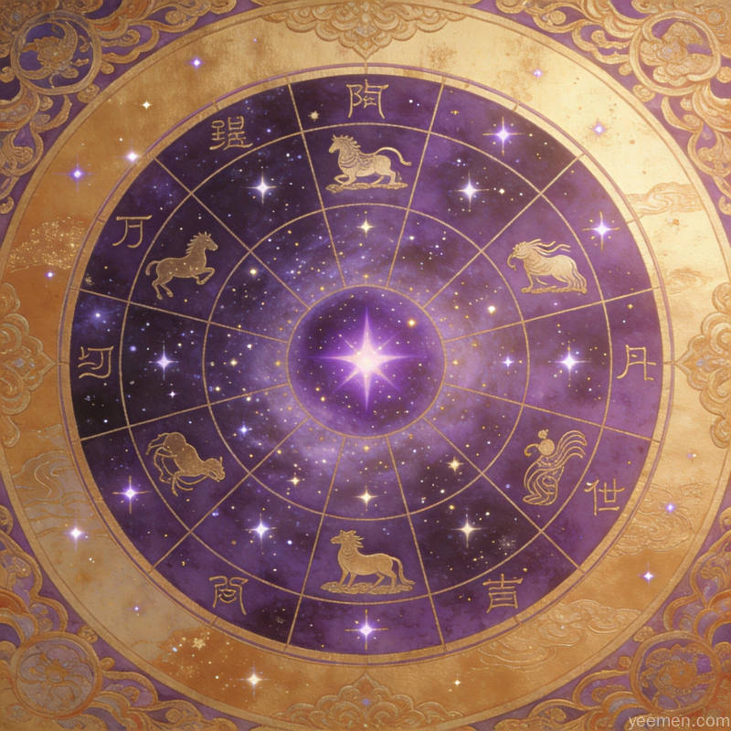 命盘宫位布局图，星辰闪烁与命理玄机