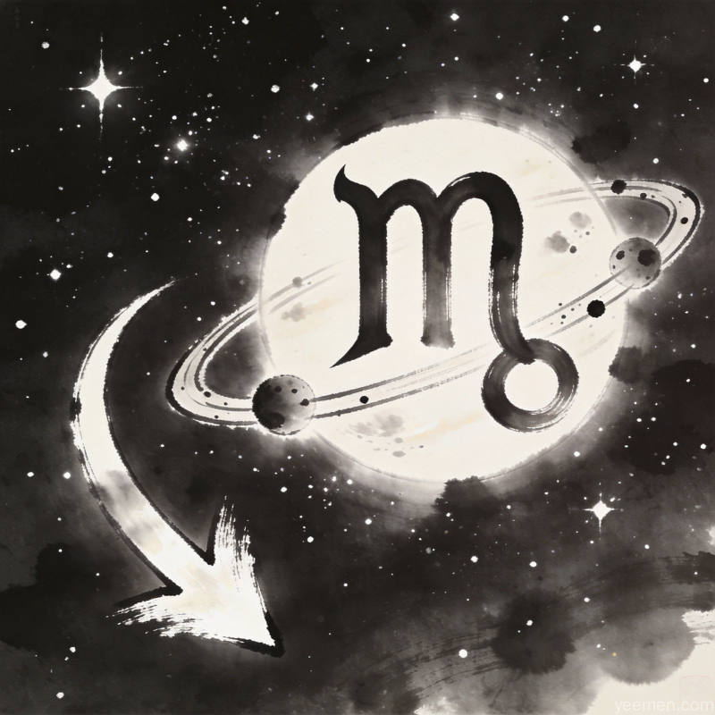 水墨风格星座水逆主题，古典与占星融合