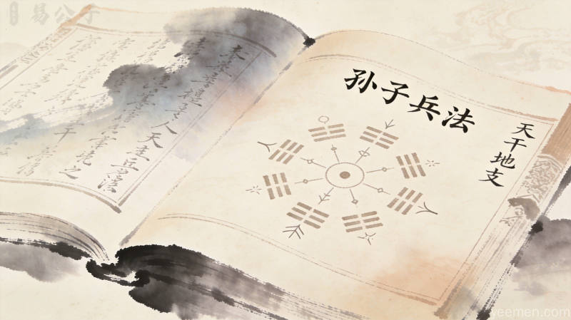 金石篆刻风格的古代兵法典籍，装帧古朴典雅