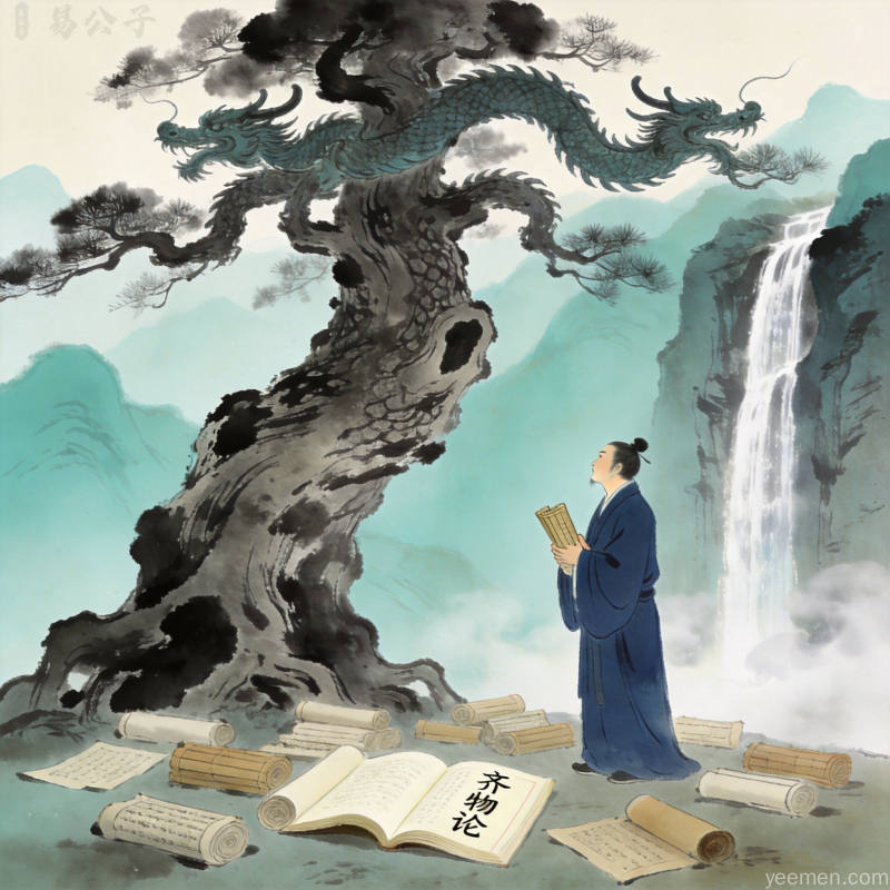 内心平静与自然和谐的意境，金线勾勒，祥瑞庄严氛围