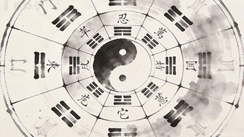 奇门遁甲阴阳遁与节气关系图，展示冬至到夏至阳遁与夏至到冬至阴遁的变化规律，古籍风格呈现传统天文历法智慧