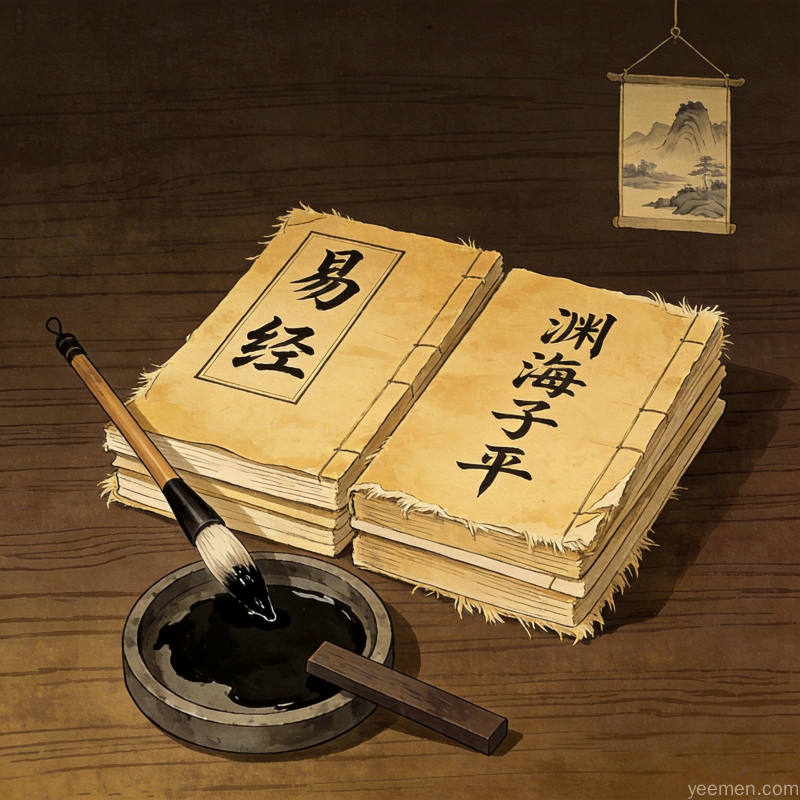 伪国学识别指南配图1:古籍书卷风格展示传统易经与渊海子平