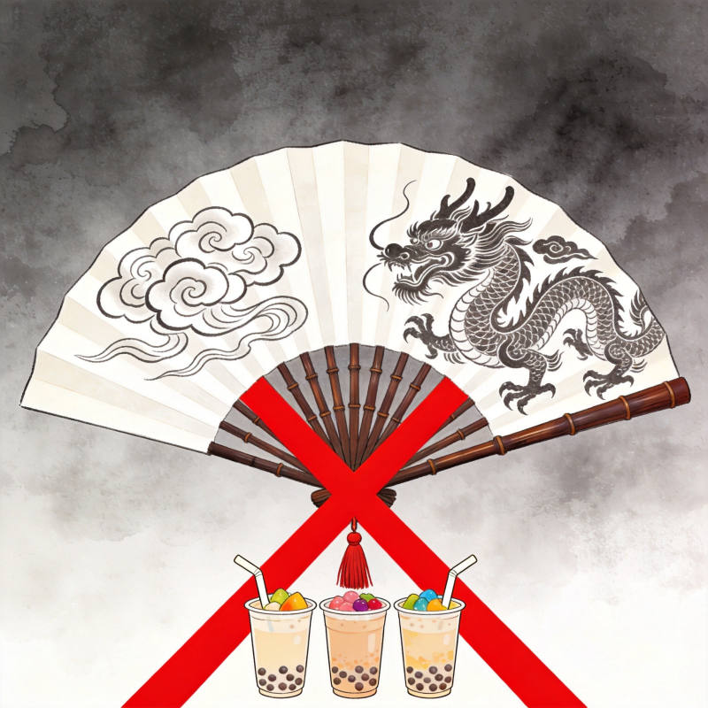伪国学识别指南配图2:放大镜鉴真伪展示传统文化与网红文化对比