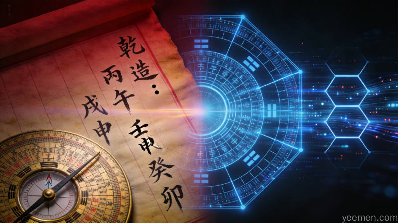 AI运势工具分析配图2:传统命盘与AI电子命盘对比