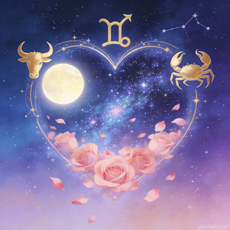 星座爱情浪漫唯美风格,三星座环绕心形