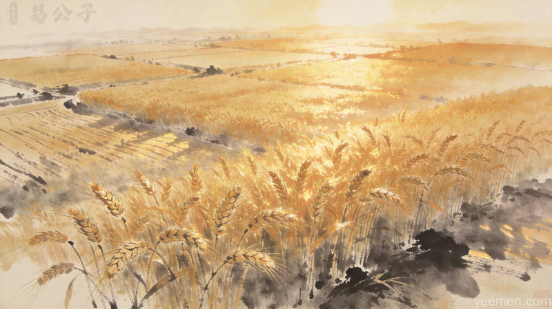 传统水墨风格的太极八卦图案,阴阳交汇之处暗合小满节气天地气机流转的意象,体现中华传统文化的深邃意境
