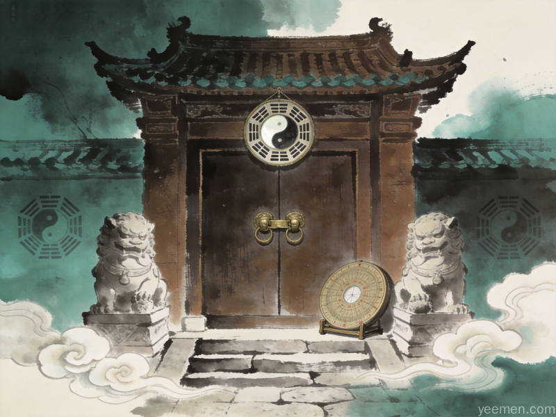 风水摆件与聚宝盆陈设，实物质感风格，招财纳福元素搭配，大气稳重