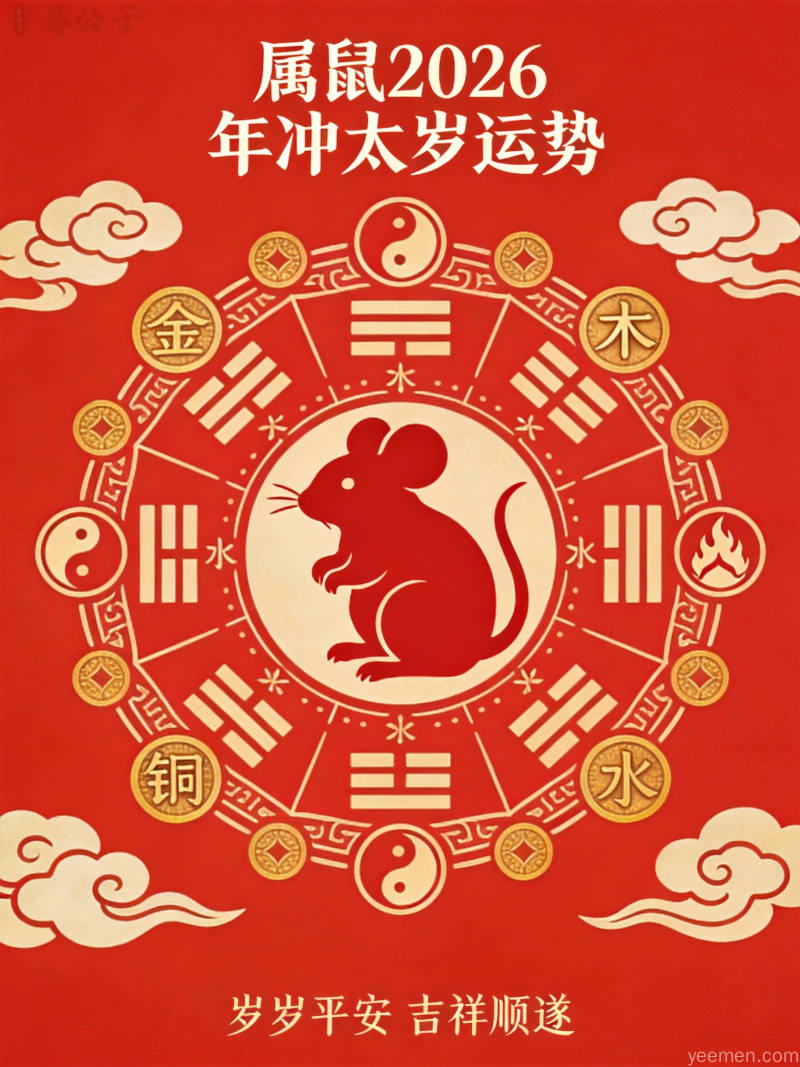 属鼠人2026年冲太岁:水火激荡中的破局之道
