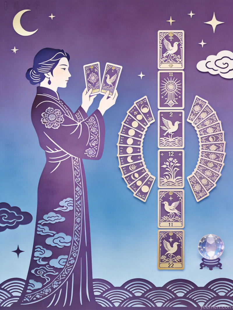塔罗牌核心牌义解读,愚者、魔术师、女祭司、星星等大牌与四元素小牌牌义速查,营造古韵典雅的研习氛围