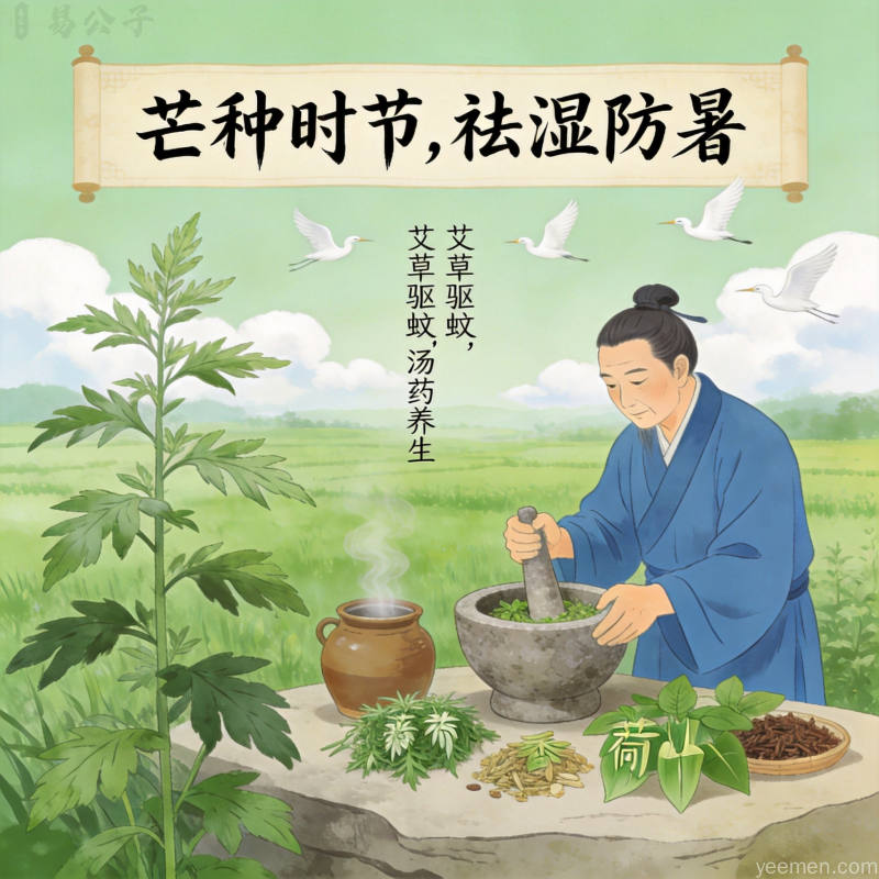 芒种节气中医养生指南图解，展示中医传统养生智慧中的起居调养与健脾养心方法