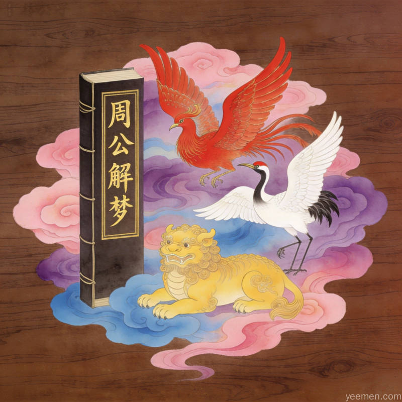 周公解梦中吉祥梦境图解,展示梦见龙凤、花开等吉祥意象的传统解读
