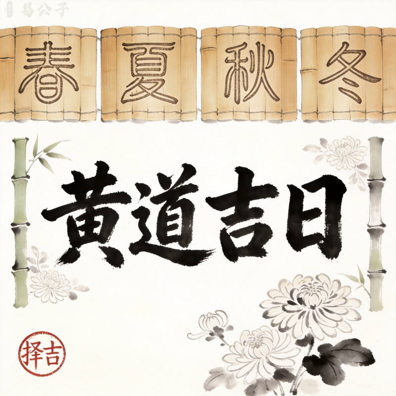 择吉文化心理效应配图,古籍国潮设计风格