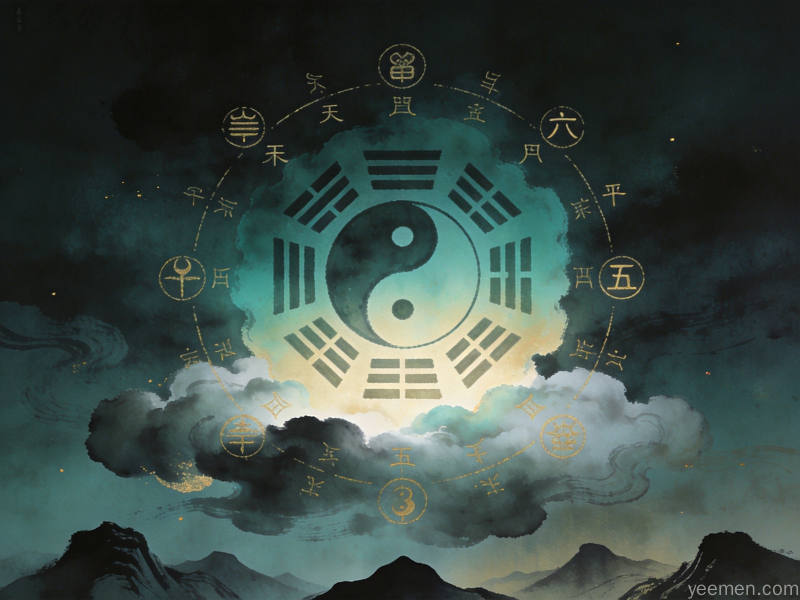 六爻卦象解析图,展示命盘结构与六亲关系图解,体现命理学研究的专业性与系统性