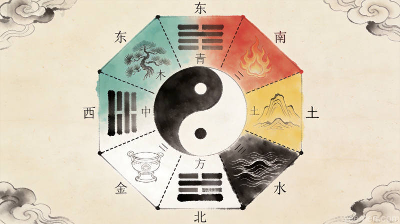 五行平衡哲学意象