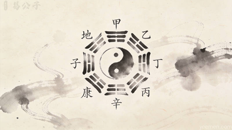 古典书房场景，文房四宝与罗盘摆放，庄重典雅书卷氛围，传统文化研究场景