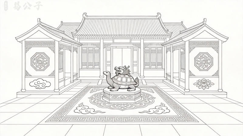 装修18个犯煞家居布局让你好运变厄运配图——家居空间、线稿图解风格、房屋轮廓传统美学插画
