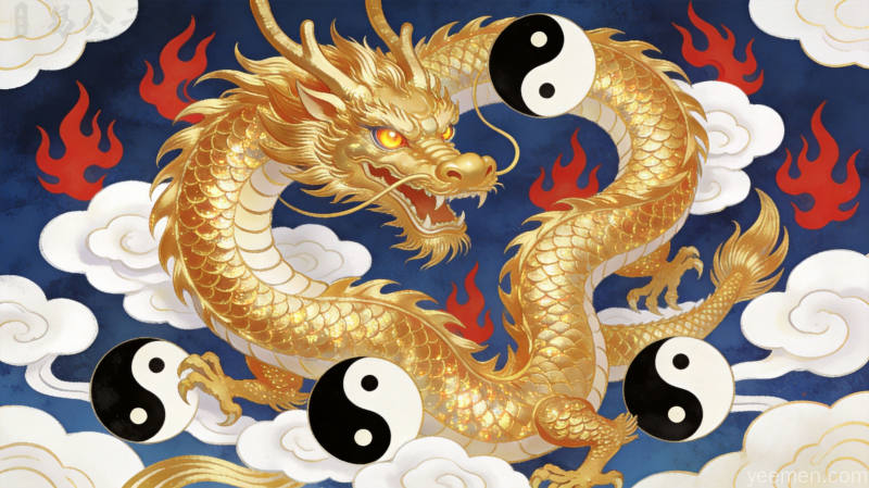 十二生肖阴阳密码:古人性格分类的智慧 2 十二生肖阴阳分类插图,古典与现代交融的设计风格,富贵华美色彩