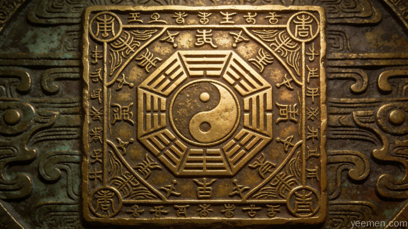 甲子大运的文化内涵与命理学解读 2 八卦与天干地支命理符号,金石篆刻风格