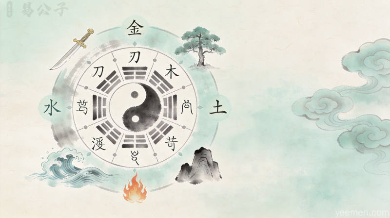 古代命盘天干地支六十甲子运行周期图：大运流年作用关系中刑冲合害与岁运并临的法则示意