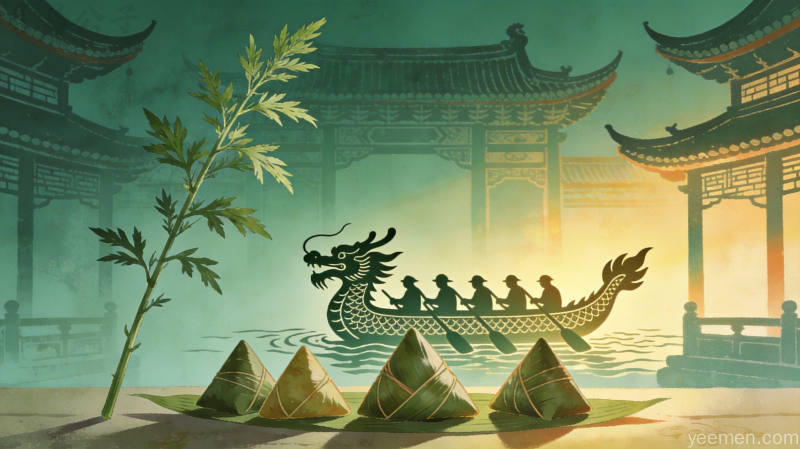 端午与夏至:传统节日的文化交融 2 端午节佩戴香囊系五彩丝线贴五毒图等传统民俗符号:源自夏至驱秽保健的夏日防护文化体系