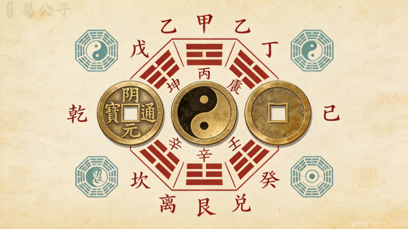 六爻铜钱古法图示二：传统学术的文化解读