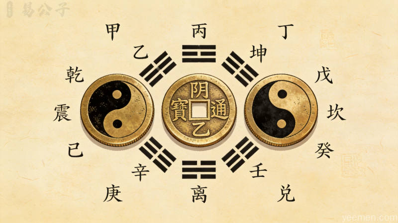 六爻铜钱古法图示三：易学智慧的视觉呈现