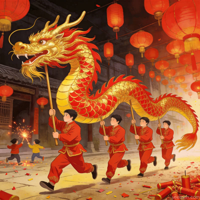中国传统节日民俗文化，舞龙舞狮，传统节日习俗