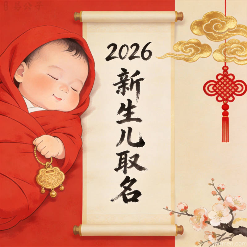 2026年新生儿取名配图，展示文章核心内容场景