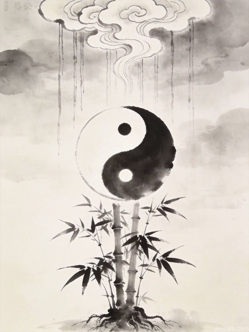 八卦太极图案装饰，古朴典雅的传统美学设计