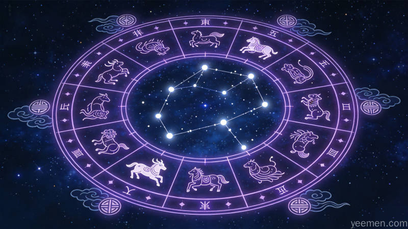 紫微斗数命盘示意图,传统命理星象图