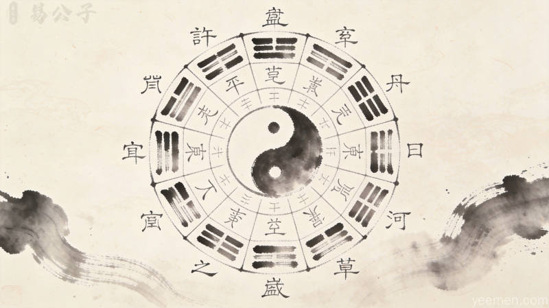 五行生克制化示意图，命理学能量互动图示