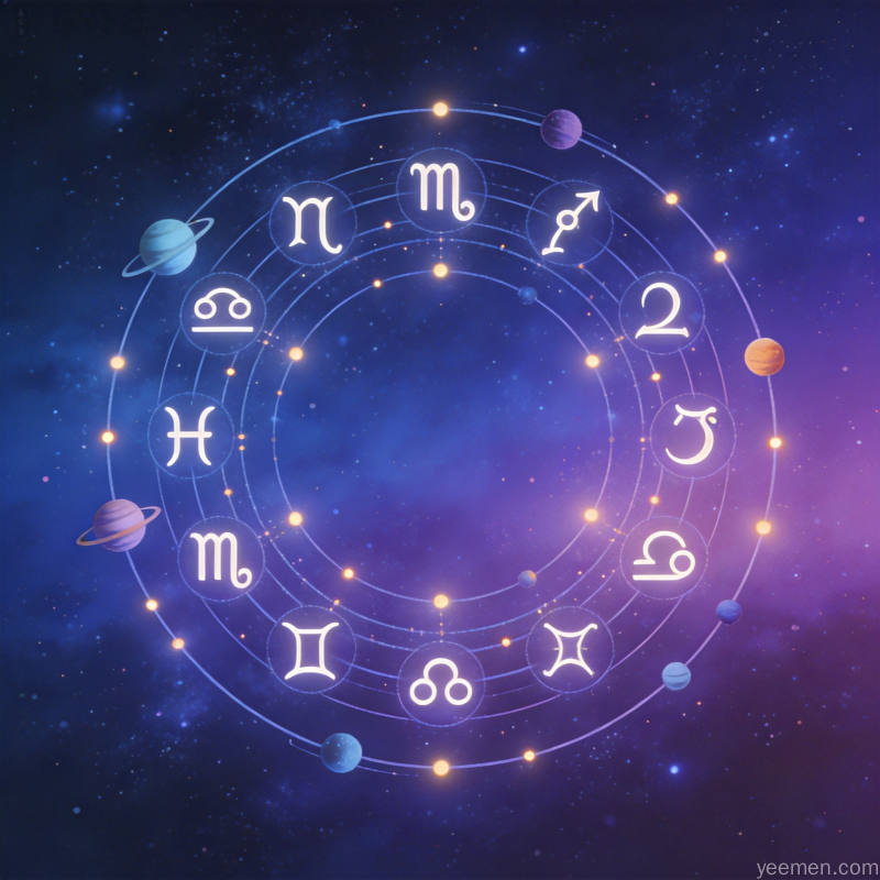 十二星座七月运程配图:行星轨道图