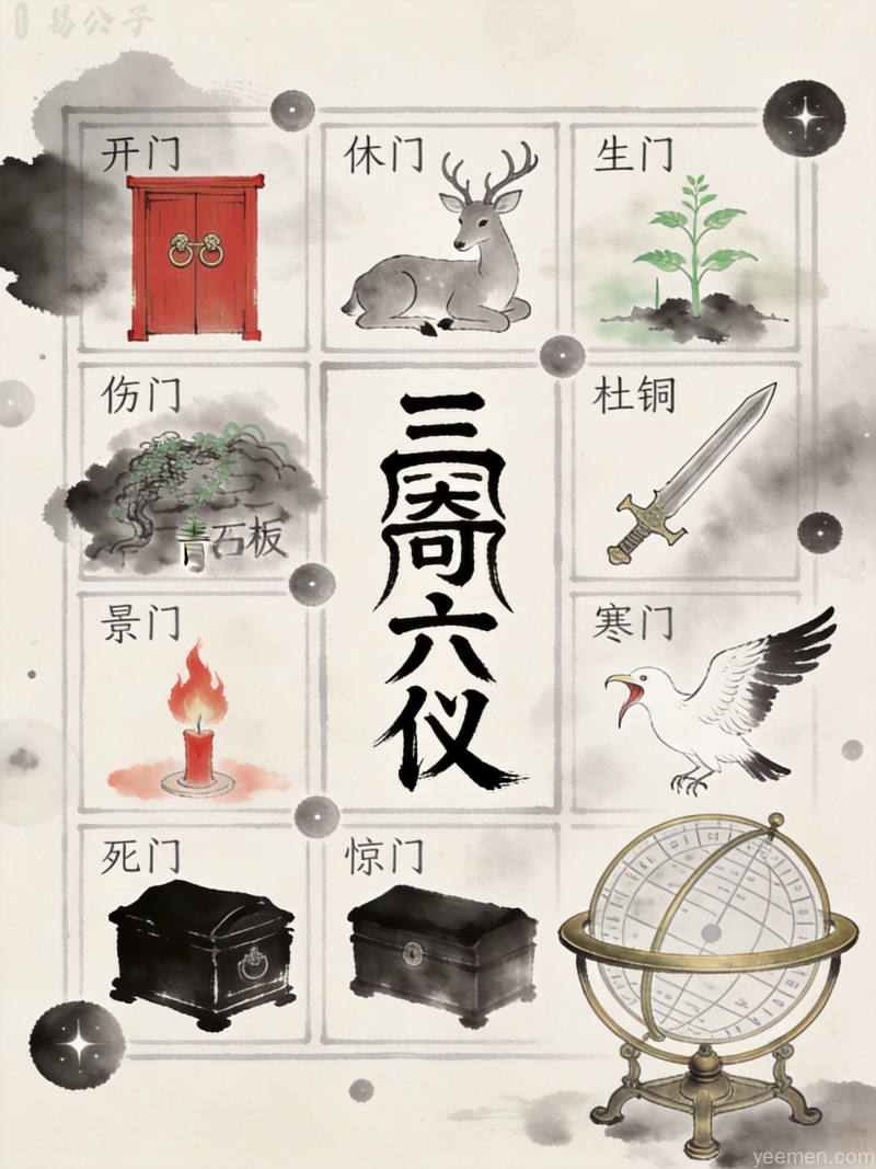 工笔画风的小暑节气麦田收割场景民俗插图