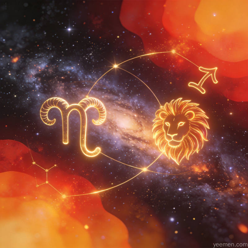 白羊座与狮子座火象星座配对星象图