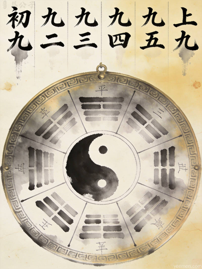 传统六爻装卦中的干支与五行符号图解