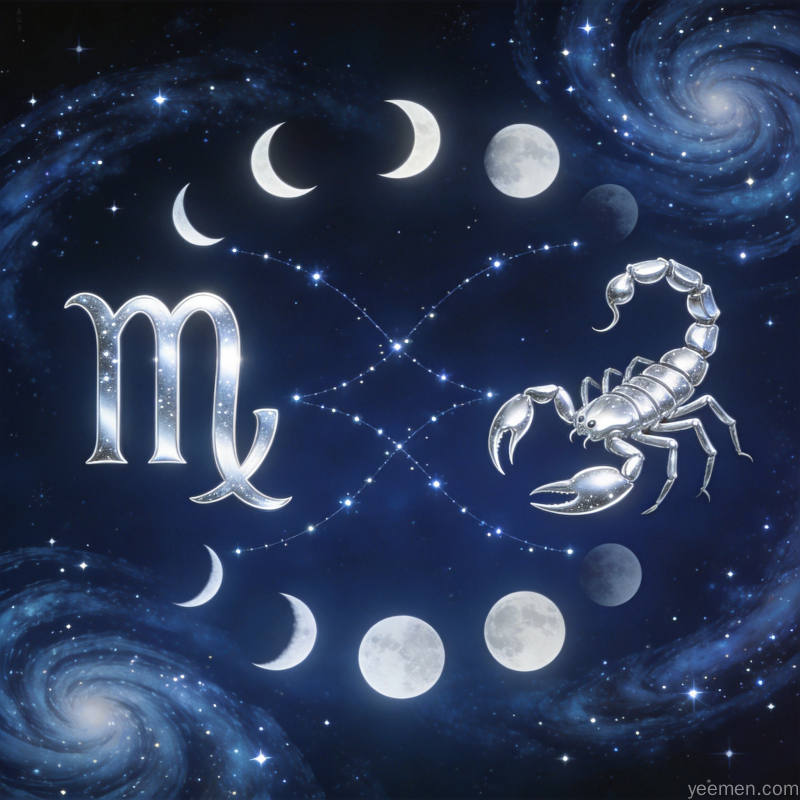 极简线条星座双人剪影与星轨背景搭配