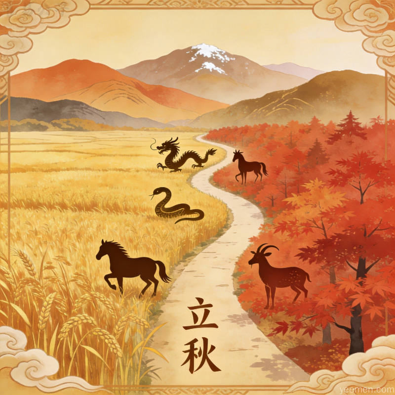 传统工笔画风的十二生肖轮回排列图