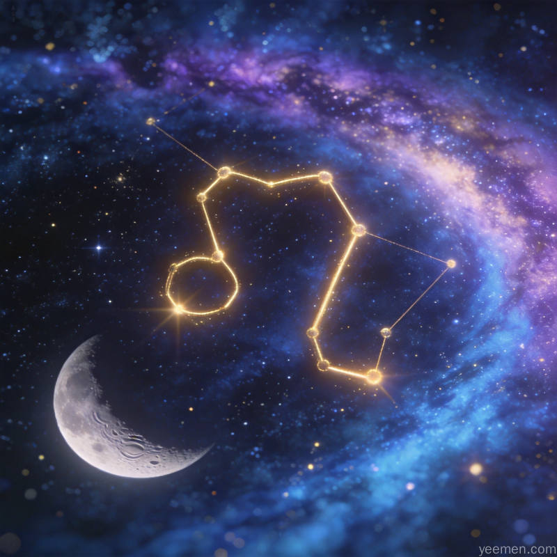 火象星座主题的数字艺术风格抽象图
