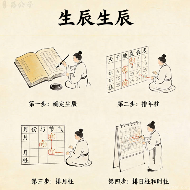 命局分析图：五行生克关系示意