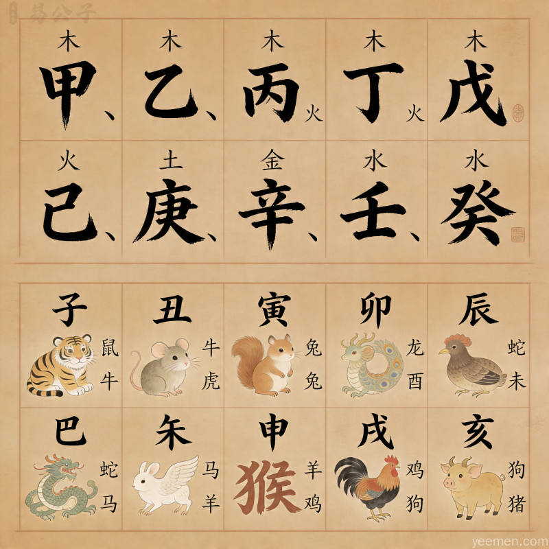 五行命理图：天干地支配置解读