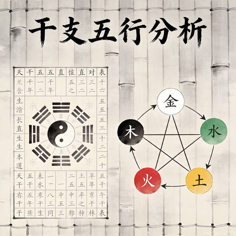 太极八卦图：水墨风格命理图解