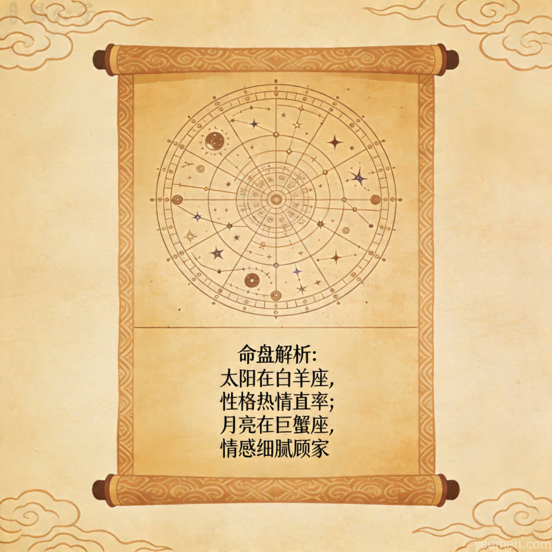 太极八卦图：水墨风格命理图解