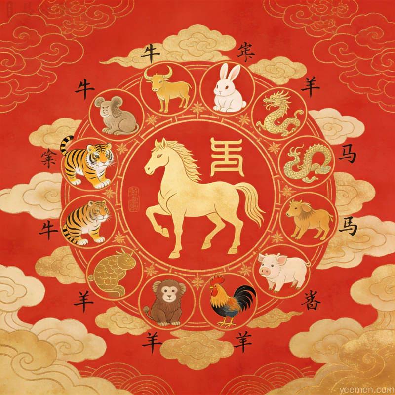 生肖运势解析插画