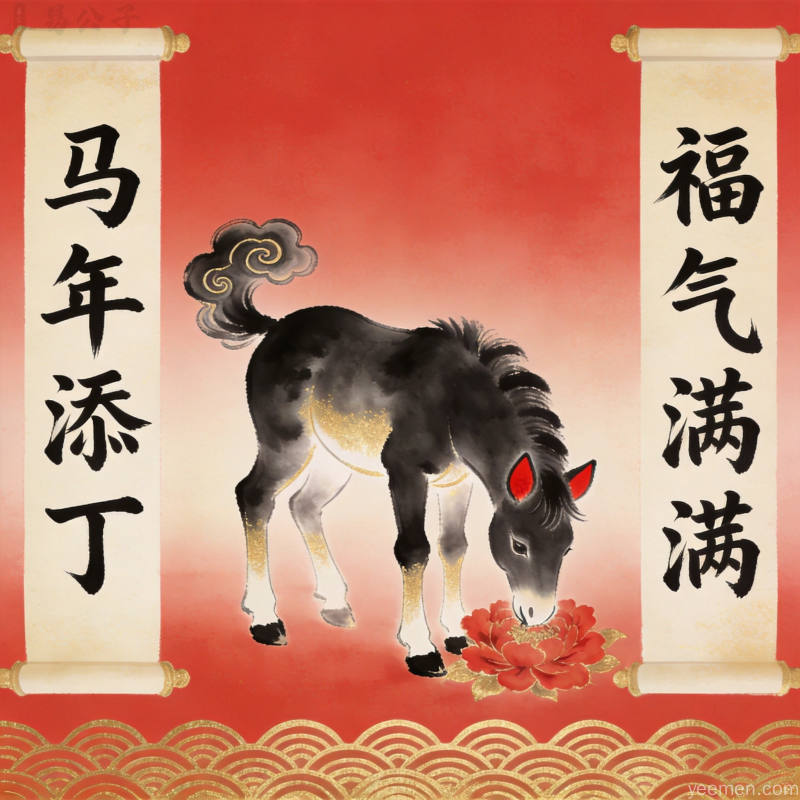 可爱马宝宝吉祥图案